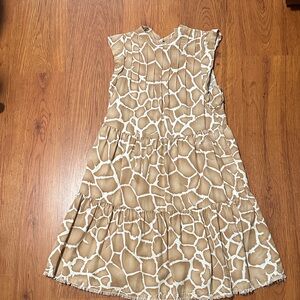 Versona Brown and Cream Giraffe Print Dress